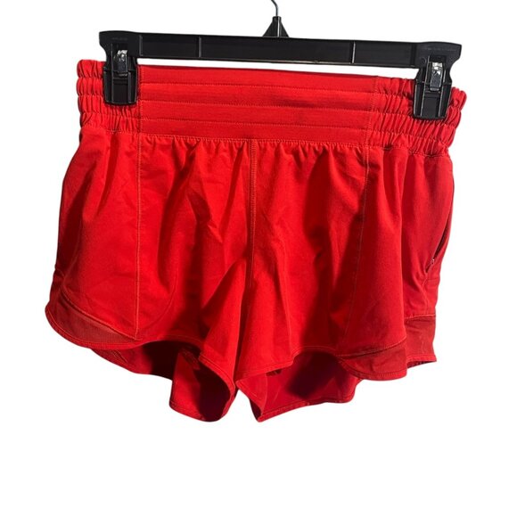 Lululemon Womens Running Shorts Size 6 Red Lightweight Stretchy - Picture 1 of 5